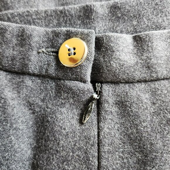 Celine Vintage Wool Skirt - Size 14 US/FR46 Gray Zip Closure Archival Design - Picture 4 of 8